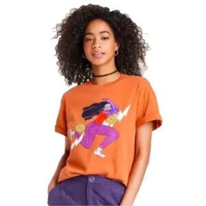 Urban Outfitters XXL Dia Pacheco Golden Hour Graphic Tee Orange Short Sleeve NWT
